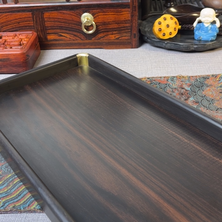 贡木笑**生紫光檀茶盘