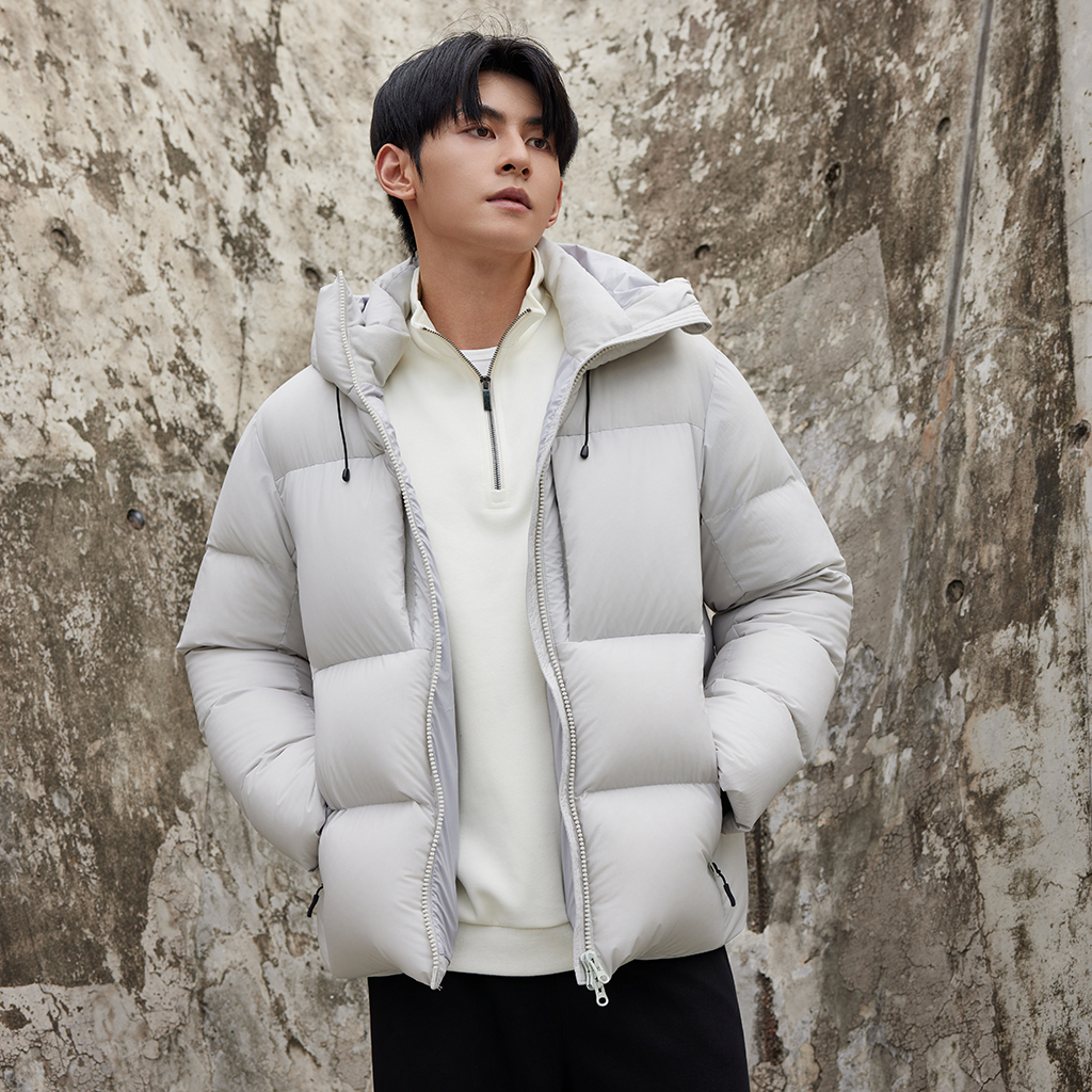 雪羽迪保暖连帽时尚男款爆款新款正品95冬季外套男羽绒服鸭绒
