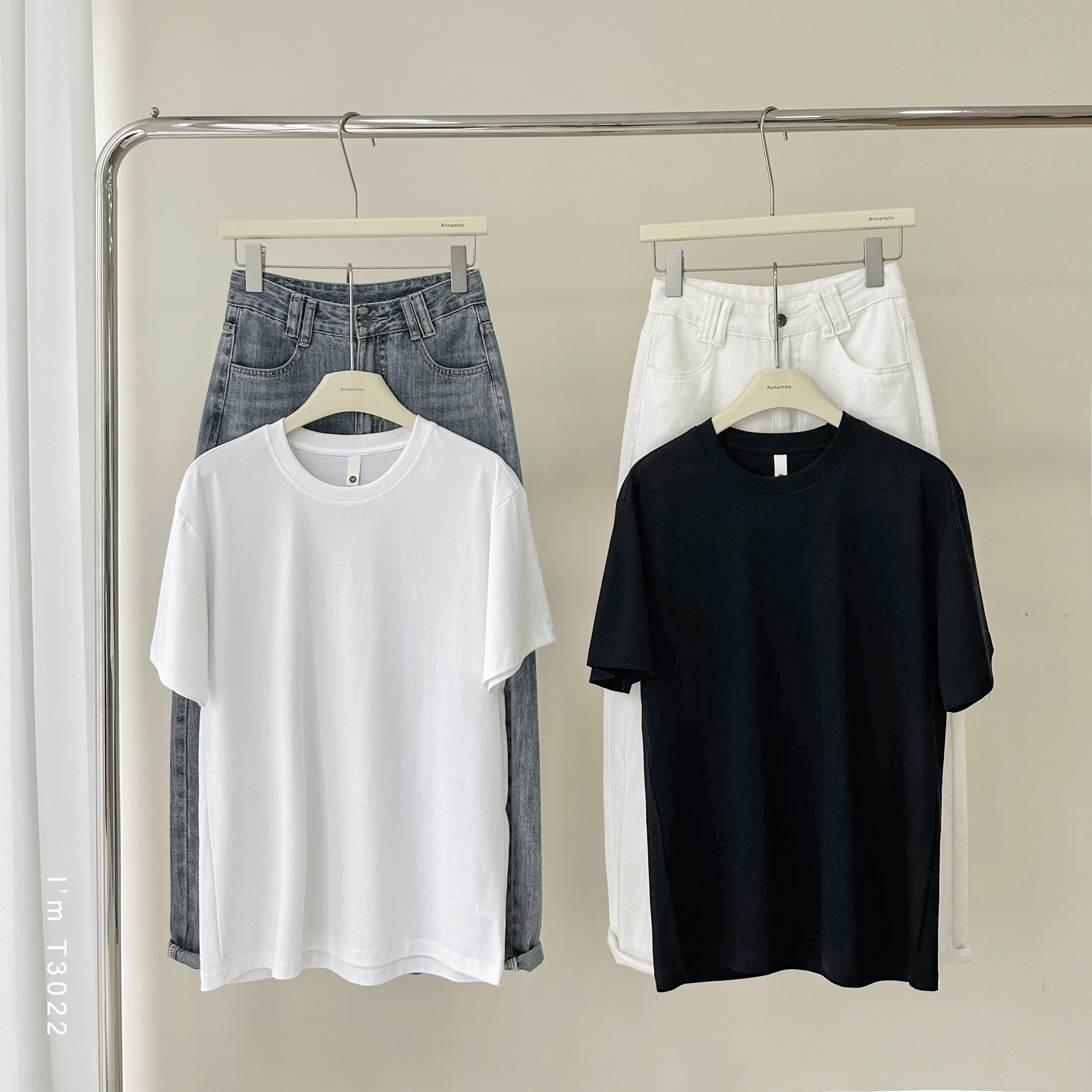 新三防黑科技50S长绒棉情侣款短袖T恤两件T3022