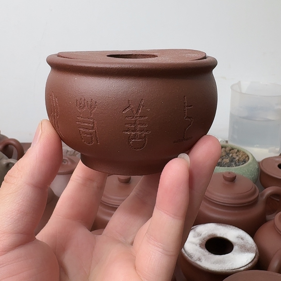 紫砂茶壶120cc紫泥半手工主人杯