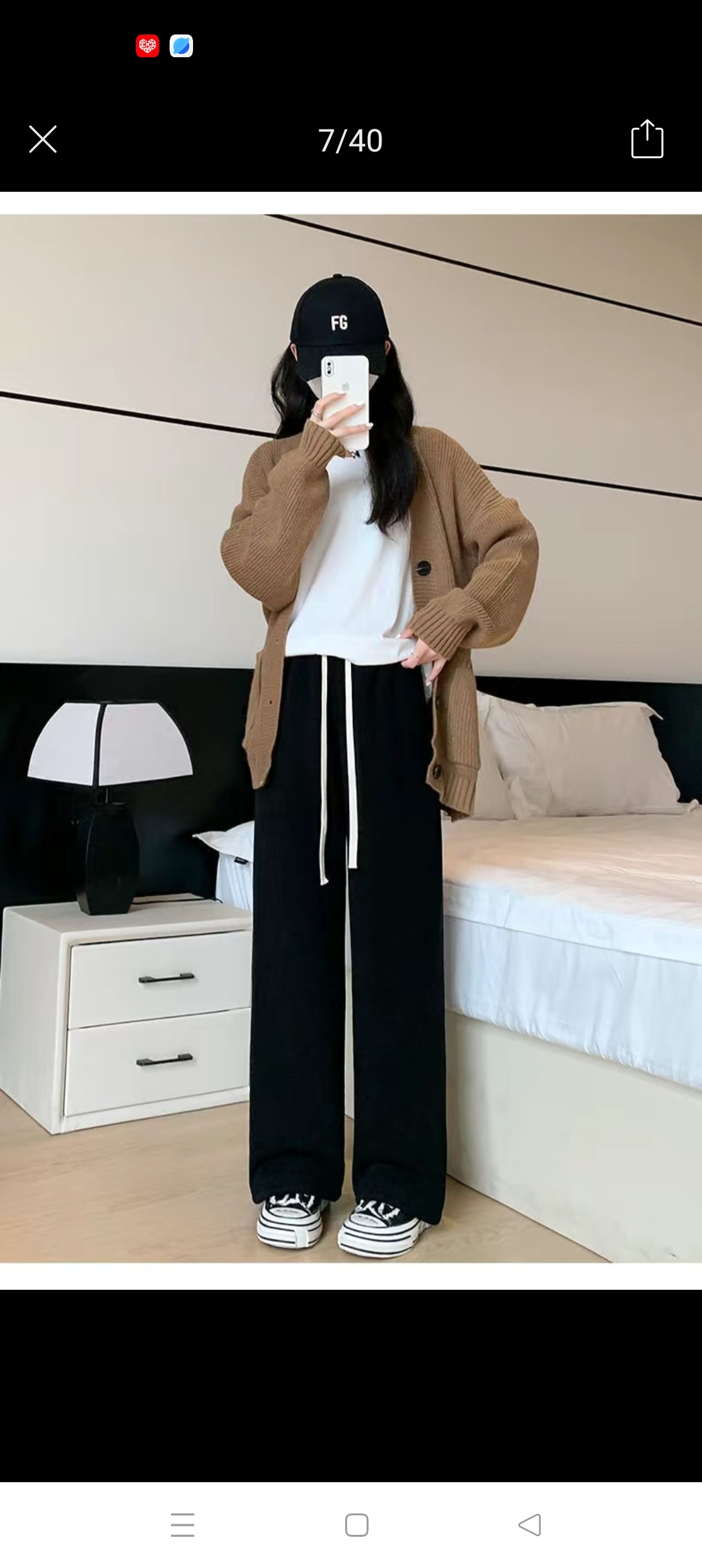 چىپەرقۇت ئىشتان 高腰垂感阔腿裤女宽松直筒加绒休闲裤秋冬显瘦