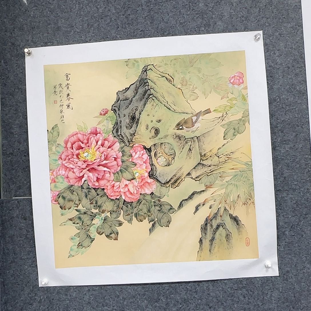 国画68*68纯手绘于往之