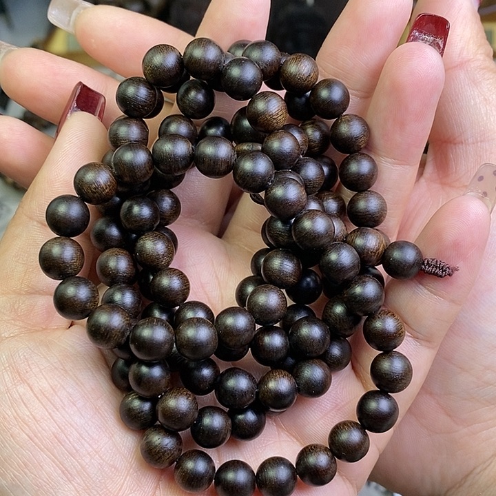 沉香手串光*强越南芽庄白棋楠玉化沉水