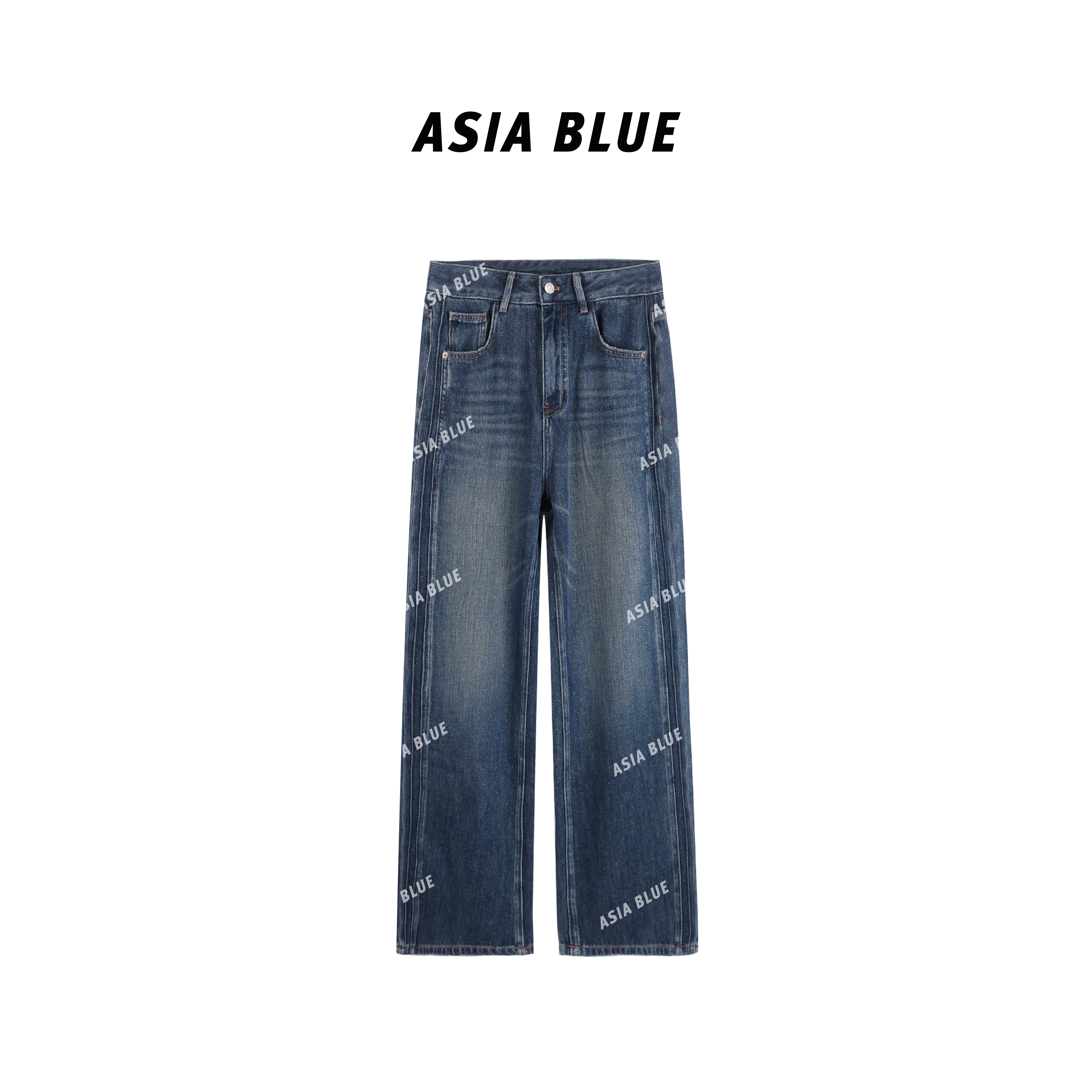 【ASIA BLUE】· 听松 · 秋季无弹复古美式窄版直筒牛仔裤YW10002