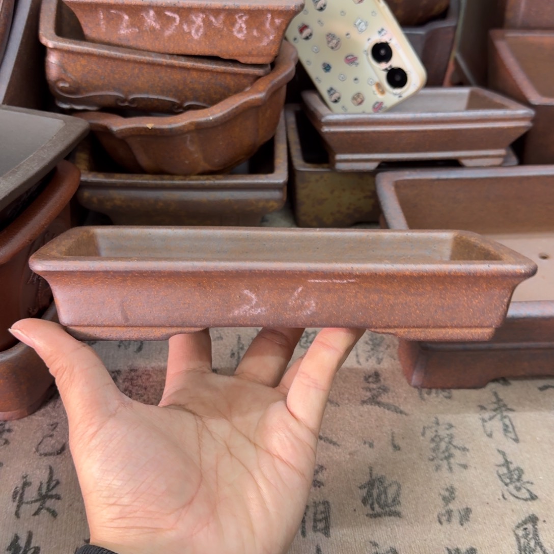 紫砂花盆40号宜兴紫砂正品花盆20.5x8.5x2.3