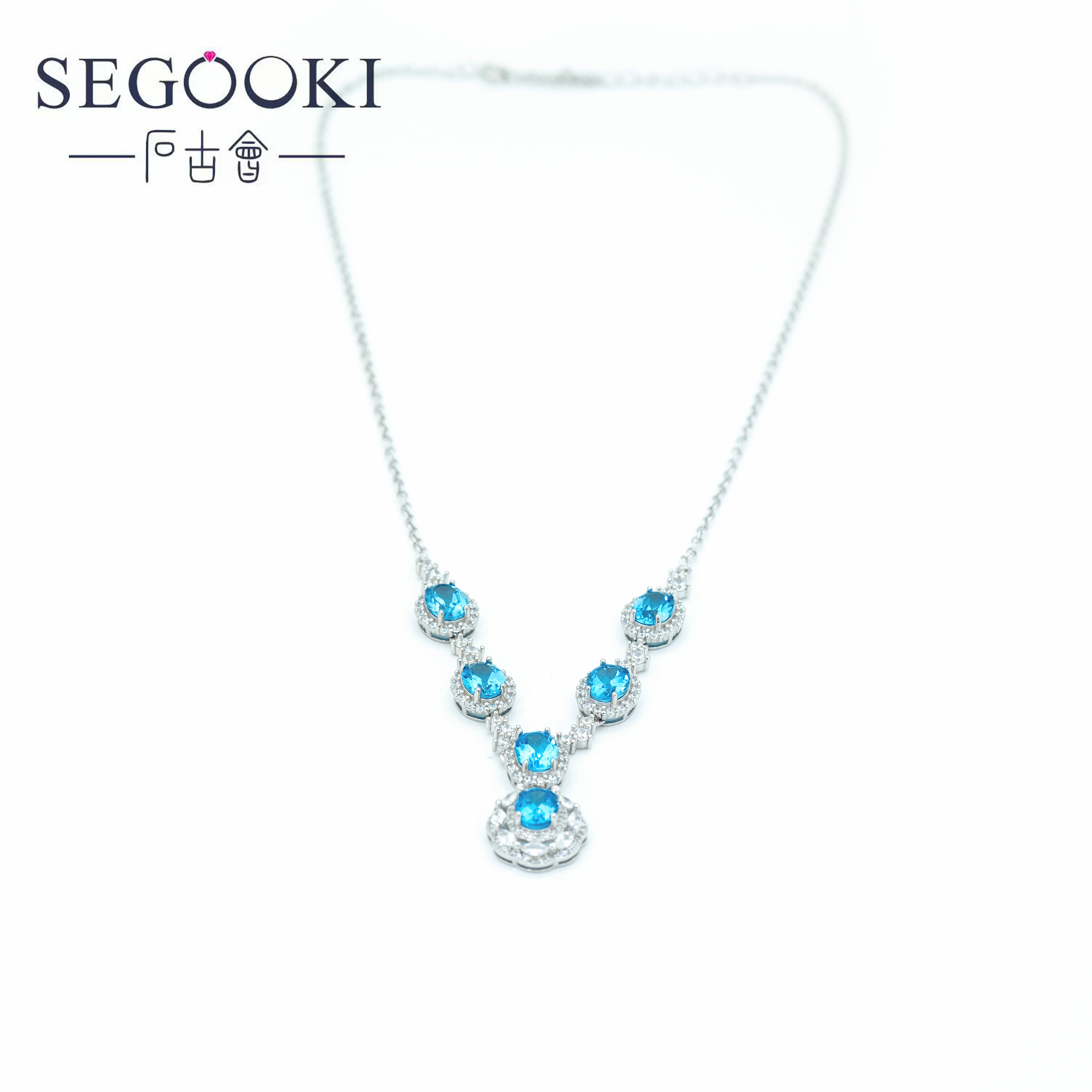 S925银托帕石项链-TPS010