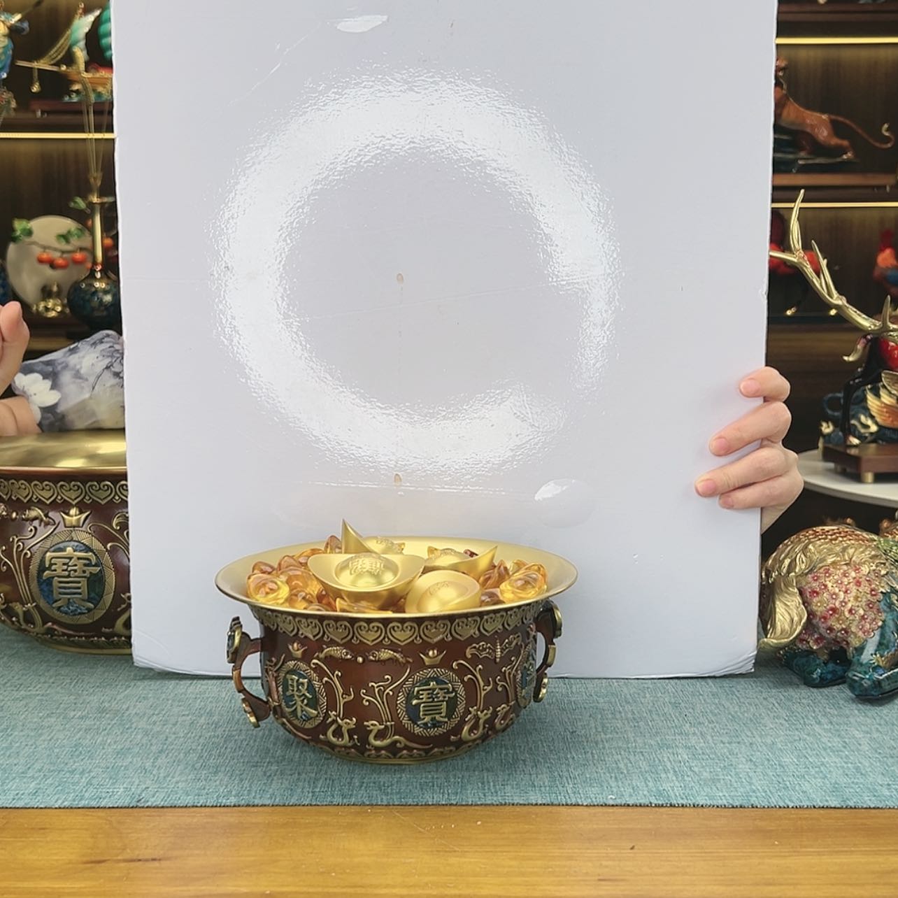 【闪购商品】灬****z全铜聚宝盆特中号直径30，装30个元宝