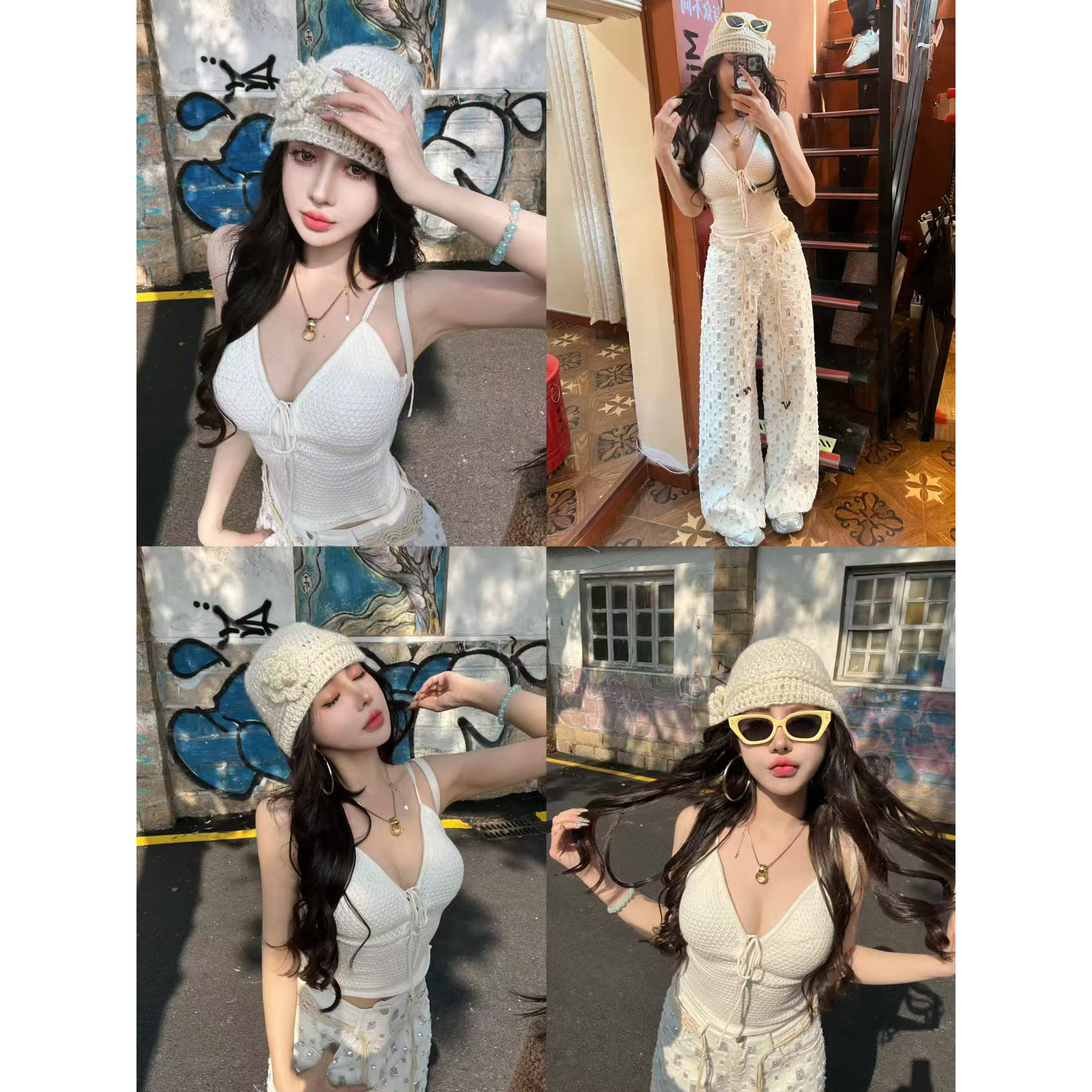 DACPAN-“撩人心弦”针织绑带固定杯小上衣 2025/盼·PP 6002