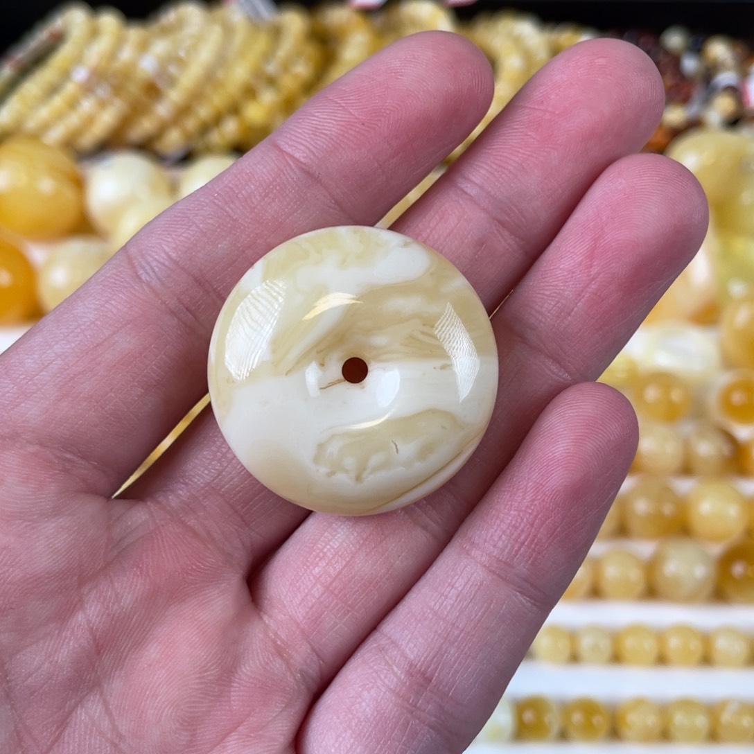 蜜蜡裸石未镶嵌平安扣 定制