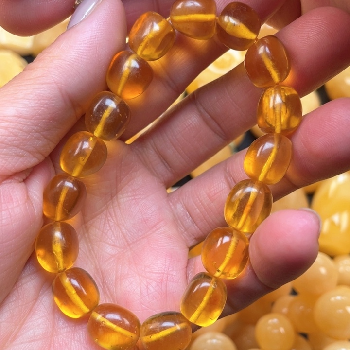 蜜蜡裸石未镶嵌蜜蜡手串