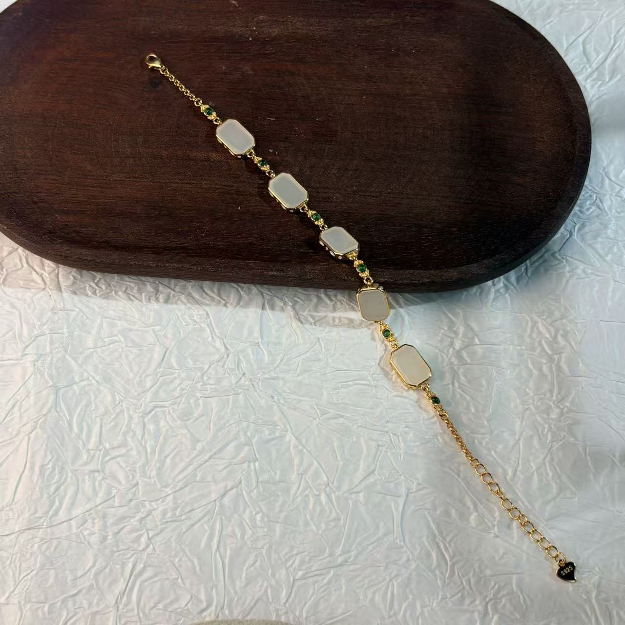 【七七专属】S925和田玉白玉手链 11*8*2 KL0010044