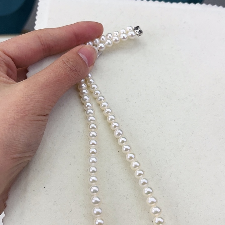 淡水珍珠颈饰银S925镶嵌卡6炫彩高品