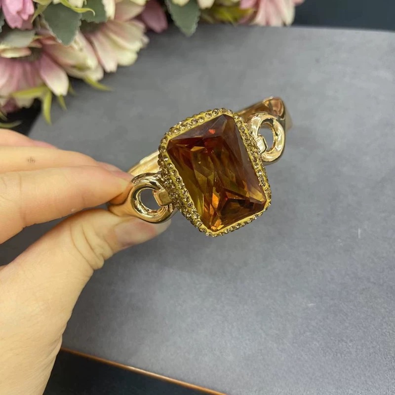 铜合金手镯 【8209】 金色中古变色小众手工重工手镯时尚复古首饰
