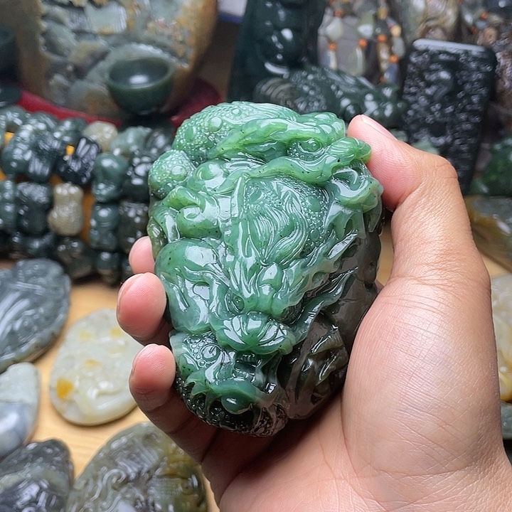 光***刻和田玉未镶嵌挂件