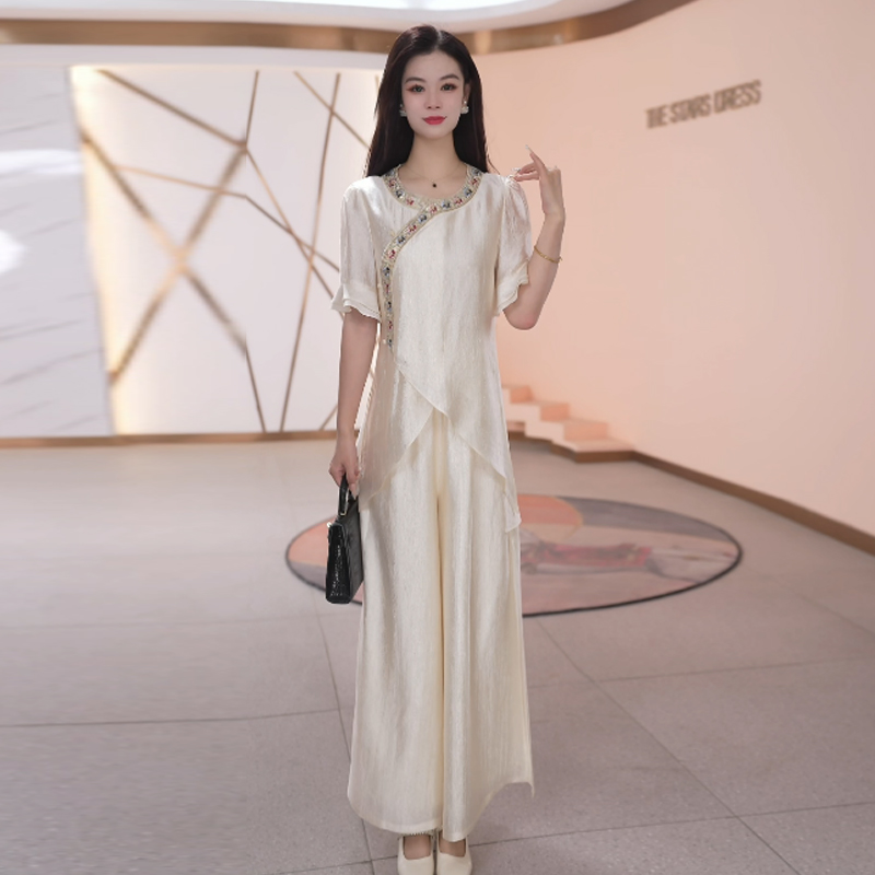 【两件套】夏季时尚修身洋气气质休闲百搭修身显瘦减龄女装套裤