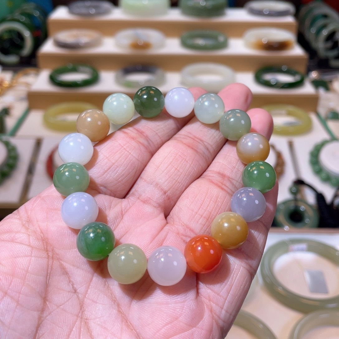 和田玉高品多宝手串卡12未镶嵌