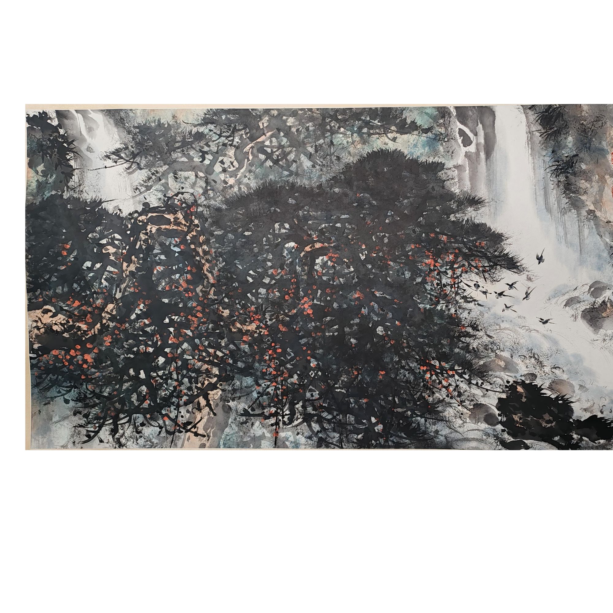 LOT.017 雄才 山水 137*68cm 纸本镜片 640