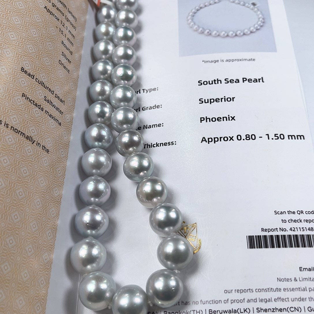 海水珍珠颈饰未镶嵌澳白凤凰12.1-15.1