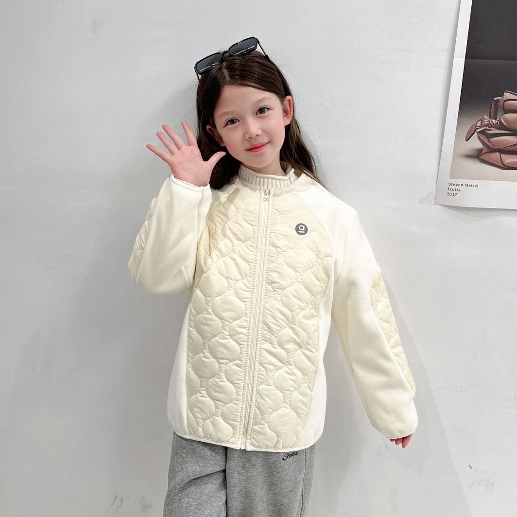 男女童拉链棉服外套2025秋冬新款中大童洋气保暖防风棉衣棉袄