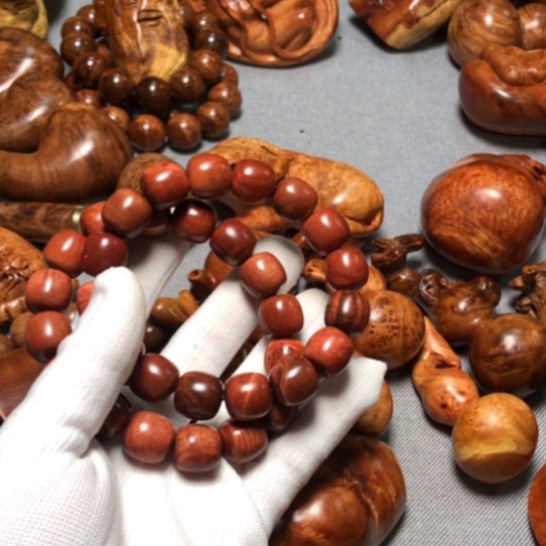 【闪购商品】木麻梨疙瘩火琉璃手把件