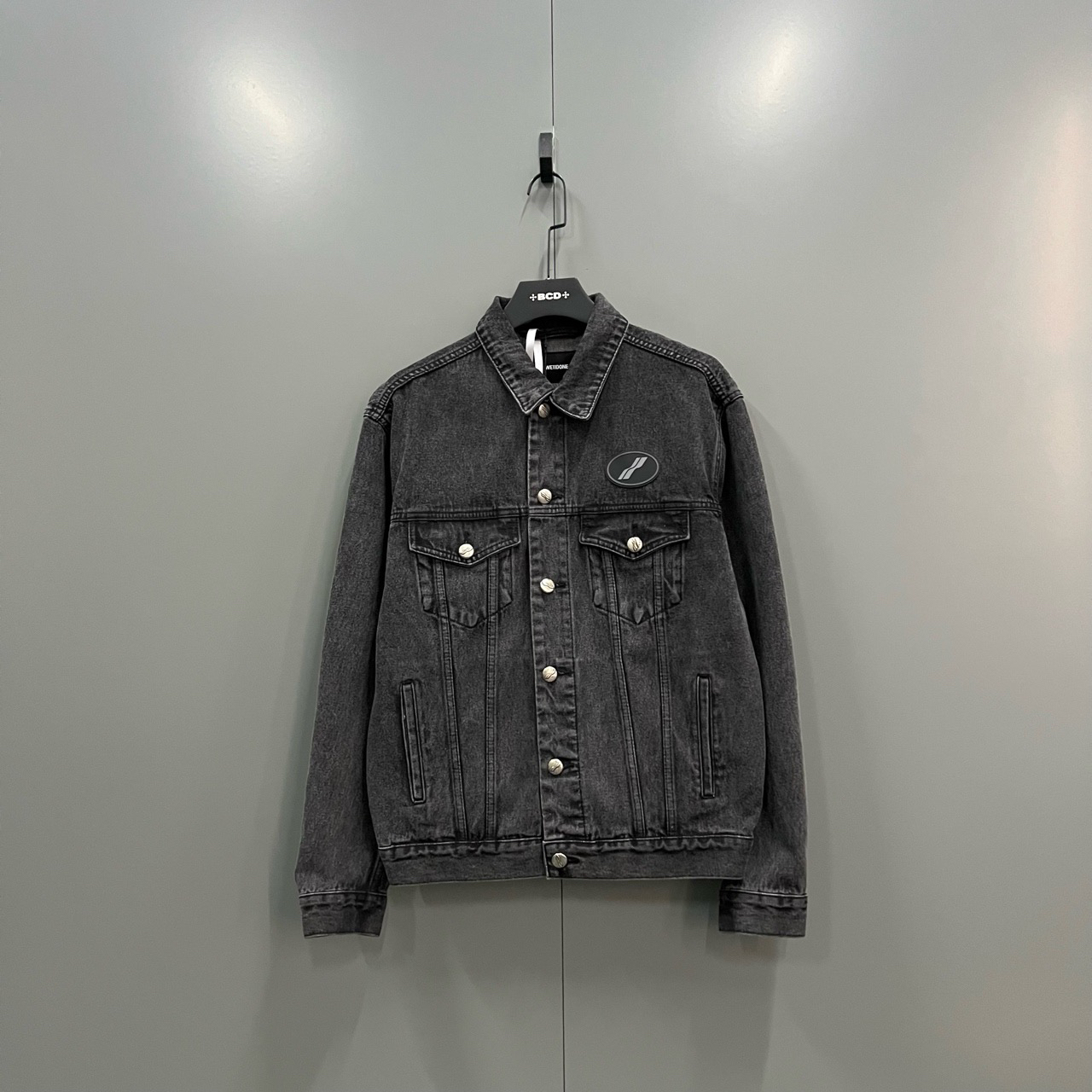 (ll) WE11DONE 格雷系水洗做旧牛仔夹克 S码/95新无配件 bc012889