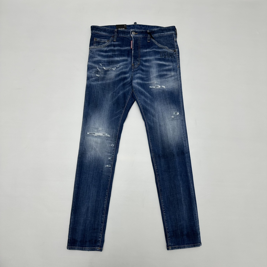 DSQUARED2/D的二次方  水洗破洞补丁牛仔裤 2462014