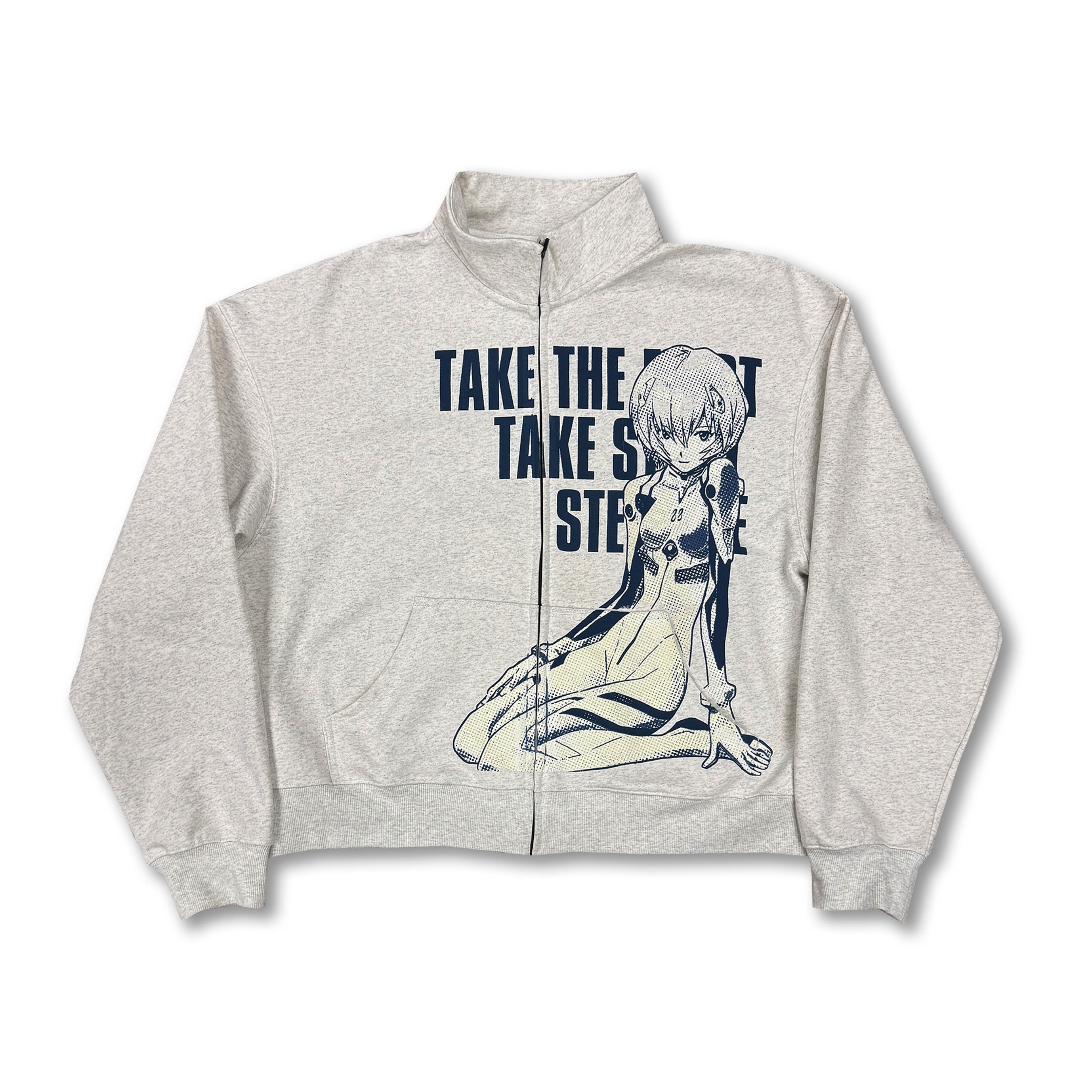 STEP ONE “EVA丽丽” REMAKEcleanfit 灰色立领秋冬运动卫衣