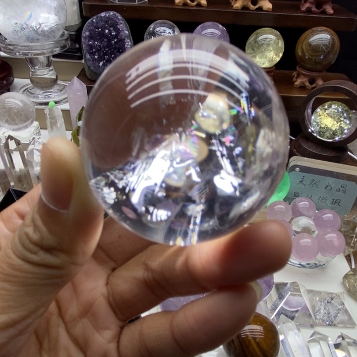 水晶摆件未镶嵌天然白水晶球47mm