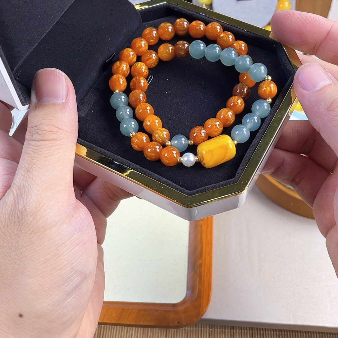 独山玉手饰银S925镀金镶嵌