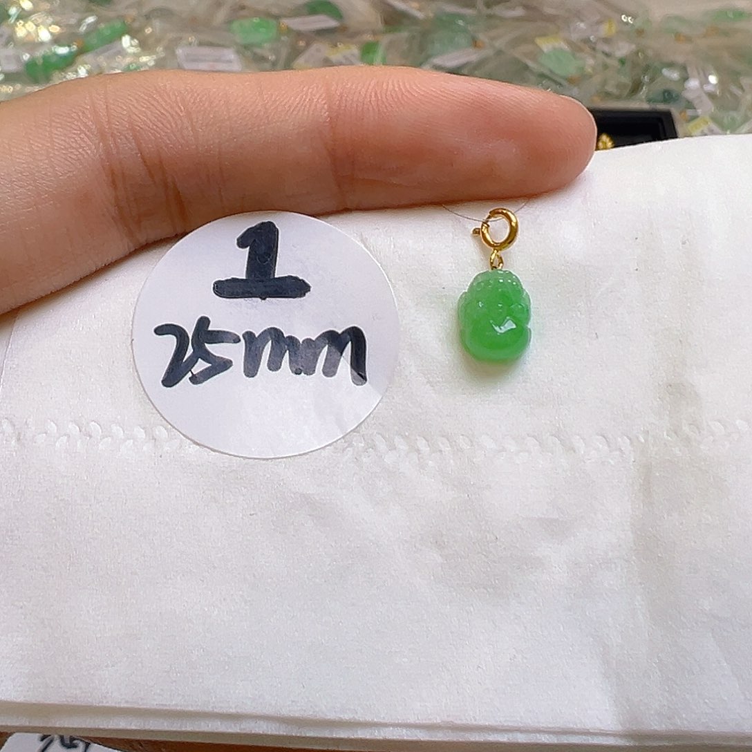 翡翠18K金镶嵌吊坠(不含链)翡翠