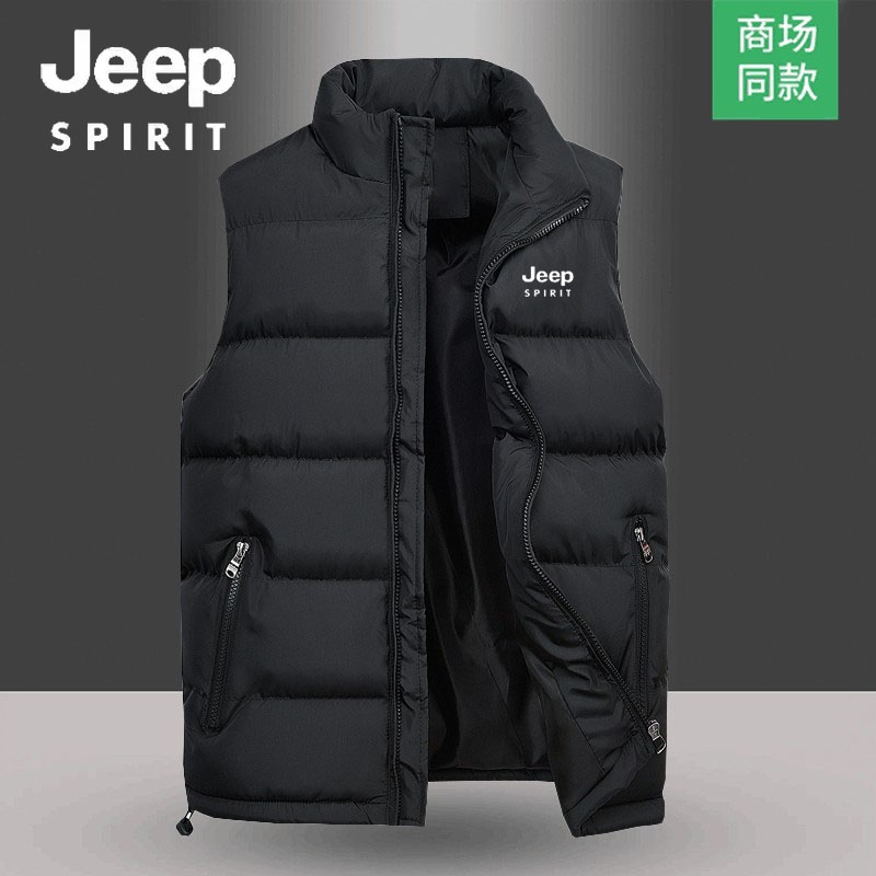 JEEPSPIRIT马甲男秋冬季加厚羽绒棉马夹背心男士大码休闲坎肩外套