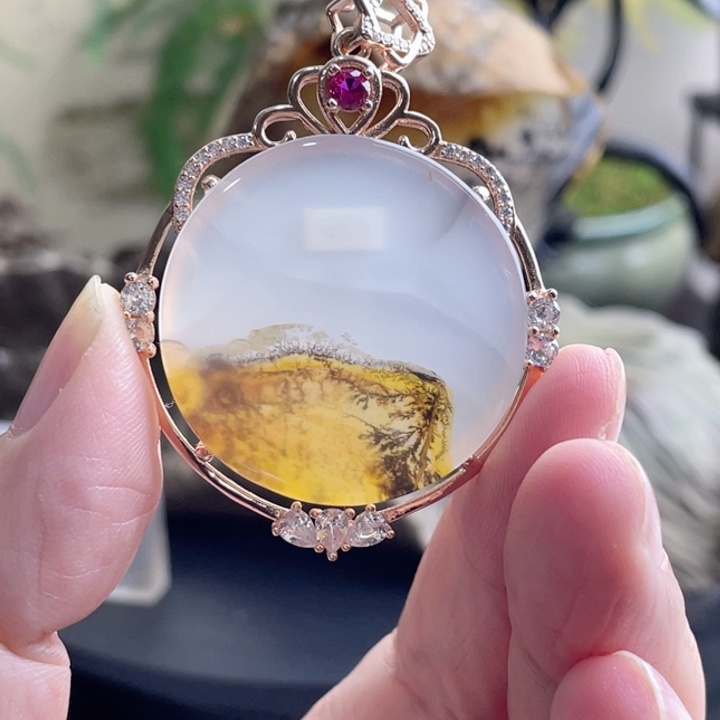 玛瑙/玉髓珠宝半成品银S925镀金镶嵌