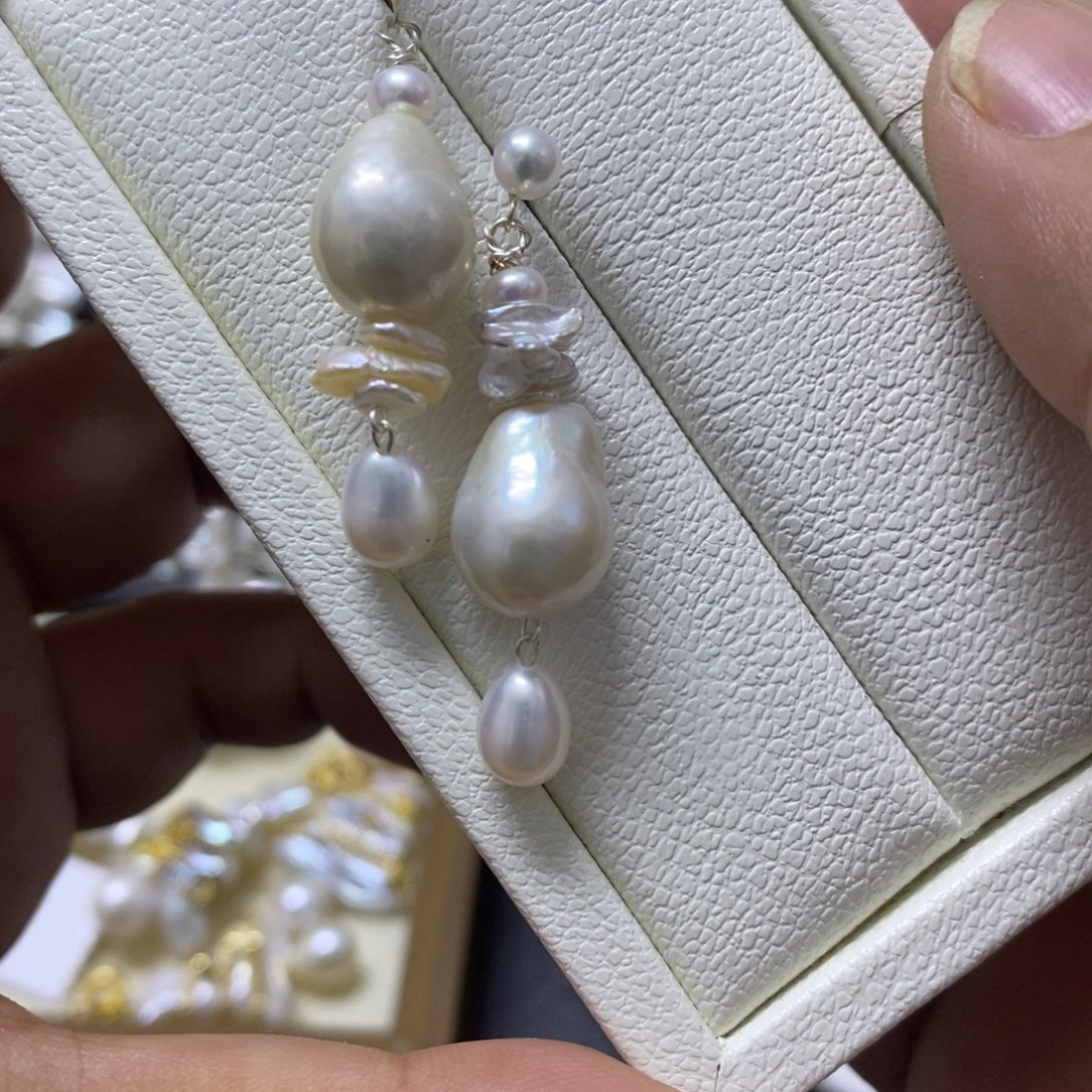 大***顺耳钉合金淡水珍珠