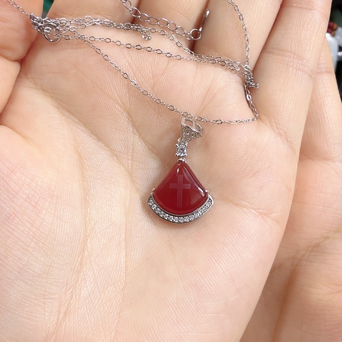 玛瑙/玉髓银S925镶嵌颈饰