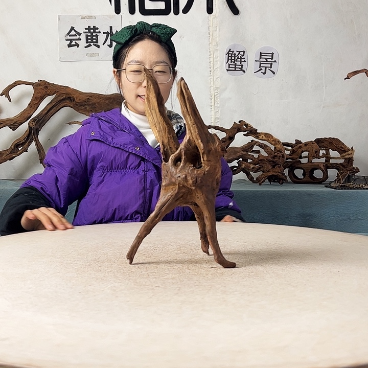 新年快乐沉木造景