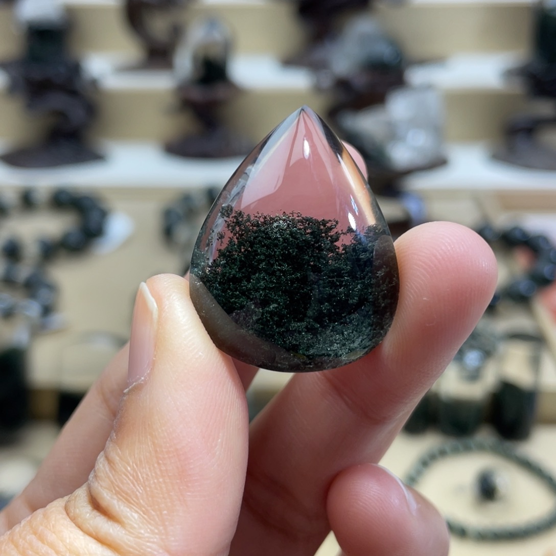 水晶颈饰未镶嵌绿幽灵吊坠