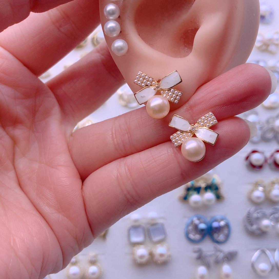 耳饰合金淡水珍珠