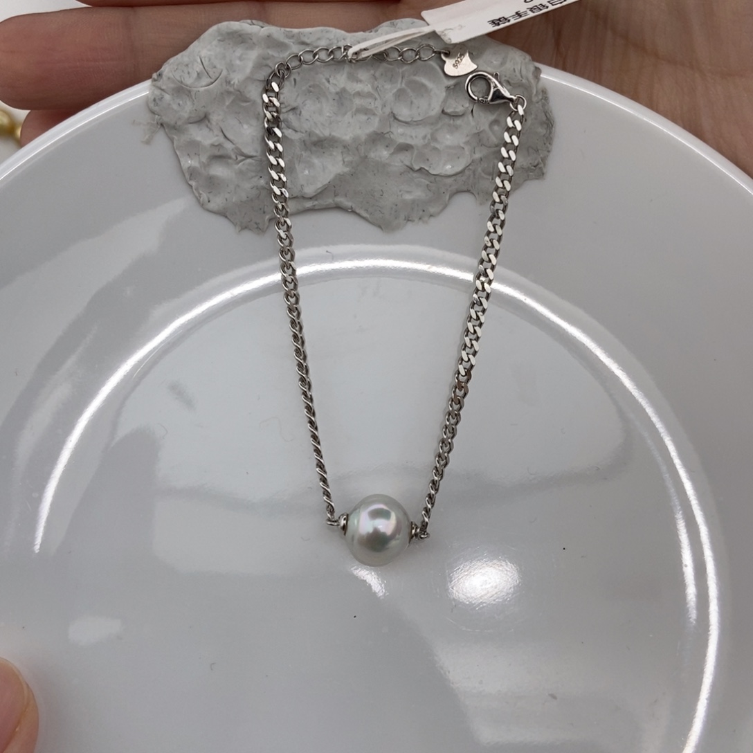 海水珍珠银S925镶嵌手绳