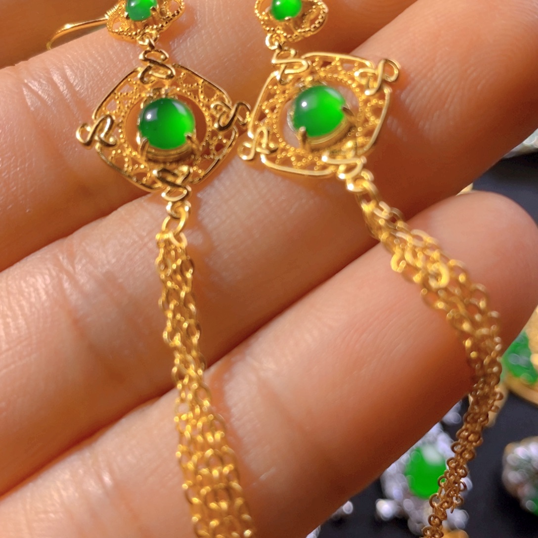 翡翠银S925镶嵌颈饰天然翡翠