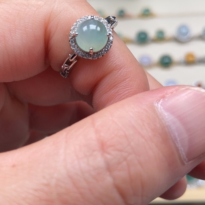 翡翠银S925镶嵌戒指