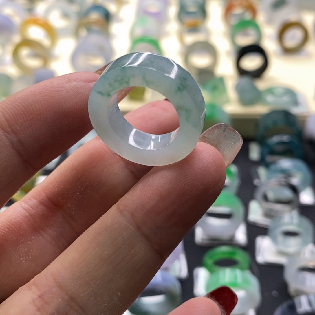 定制翡翠未镶嵌翡翠戒指9-13