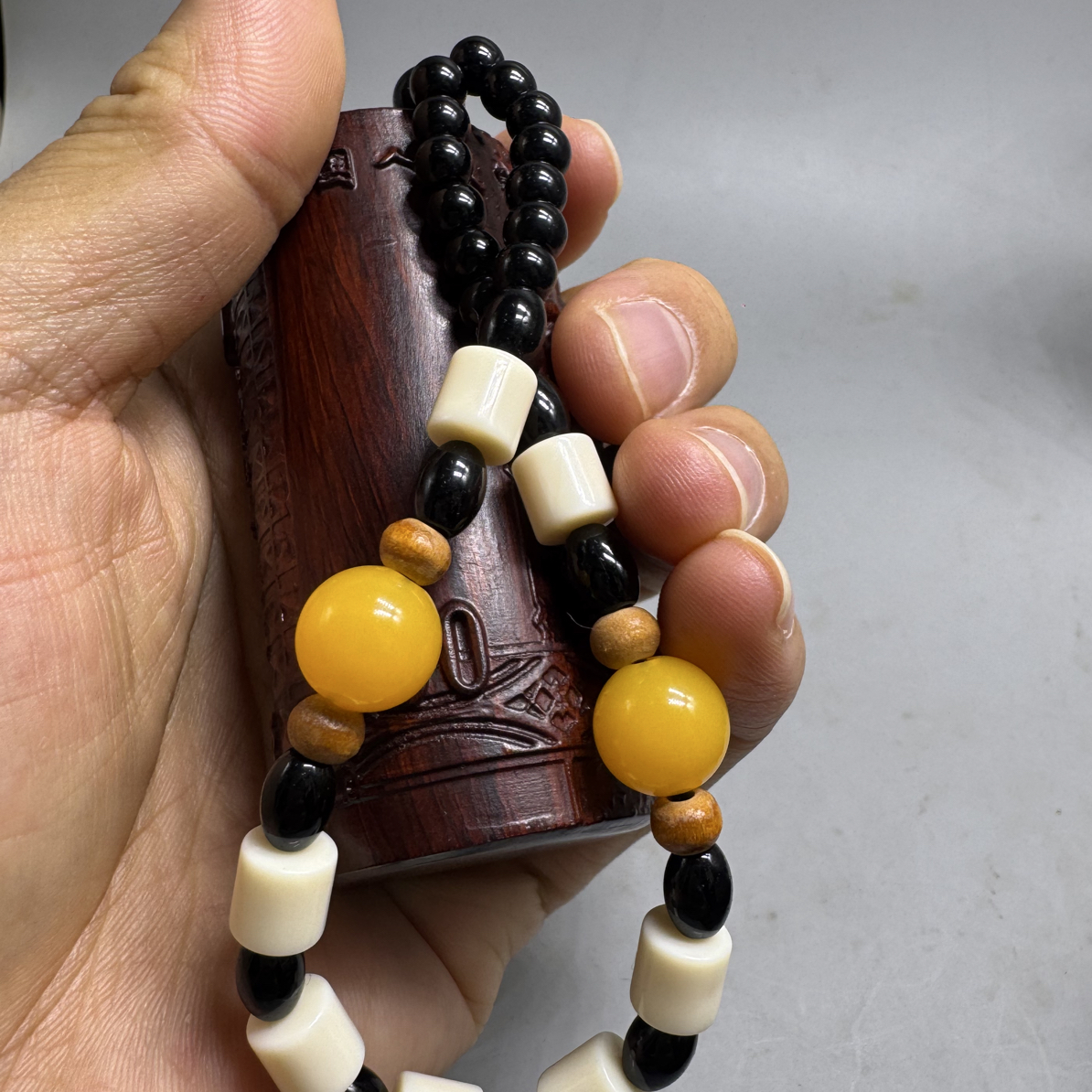 手中有钱 4个头 紫檀木雕刻手工艺