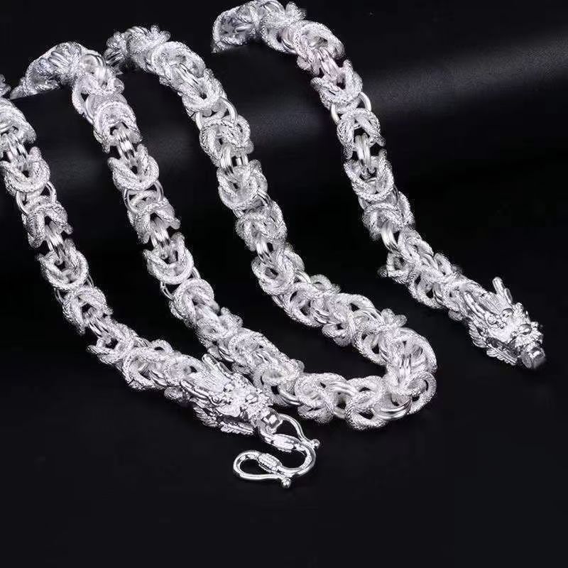 链子足银 6.18大促 男士龙骨项链