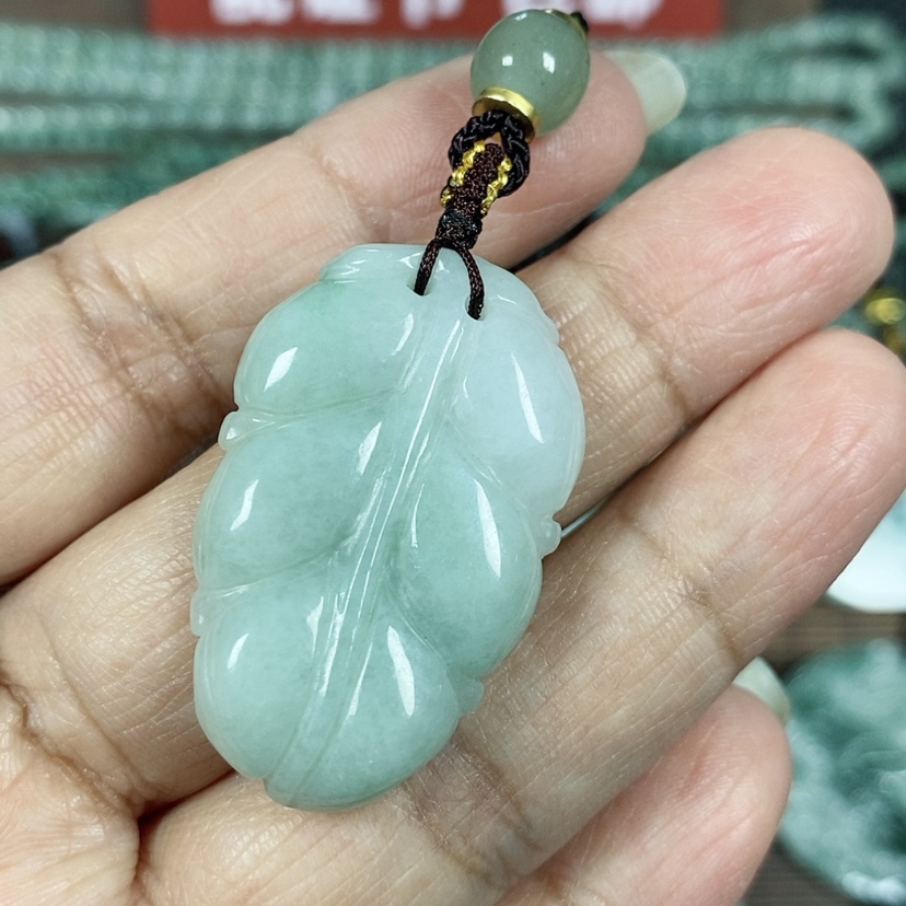 【闪购商品】翡翠颈饰未镶嵌玉吊坠翡翠玉双面金枝玉叶