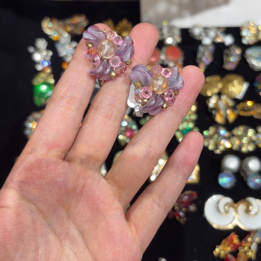 合成碳硅石纯铜Vendome耳夹298两件