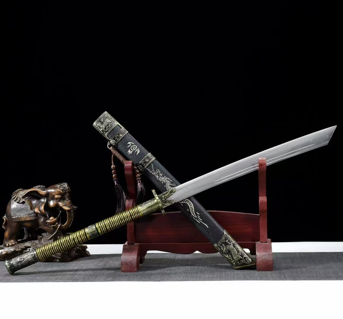 【昊月】龙泉刀剑康熙帝西征准噶尔御用宝刀火麒麟冷兵器未开刃