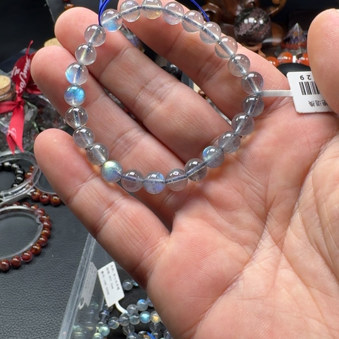 拉长石手链未镶嵌灰月光