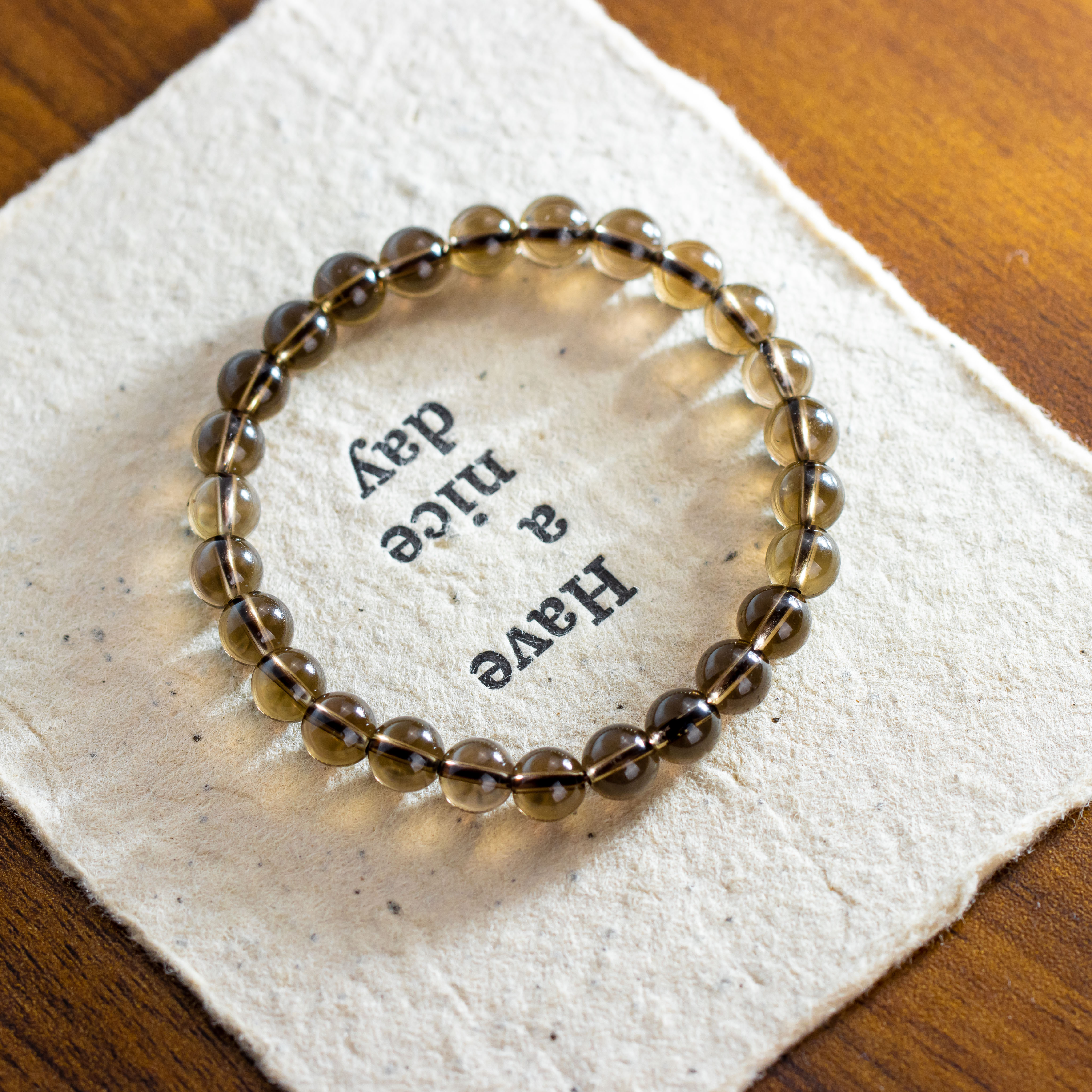 水晶茶水晶素圈手工气质时尚百搭送礼女款单圈手串