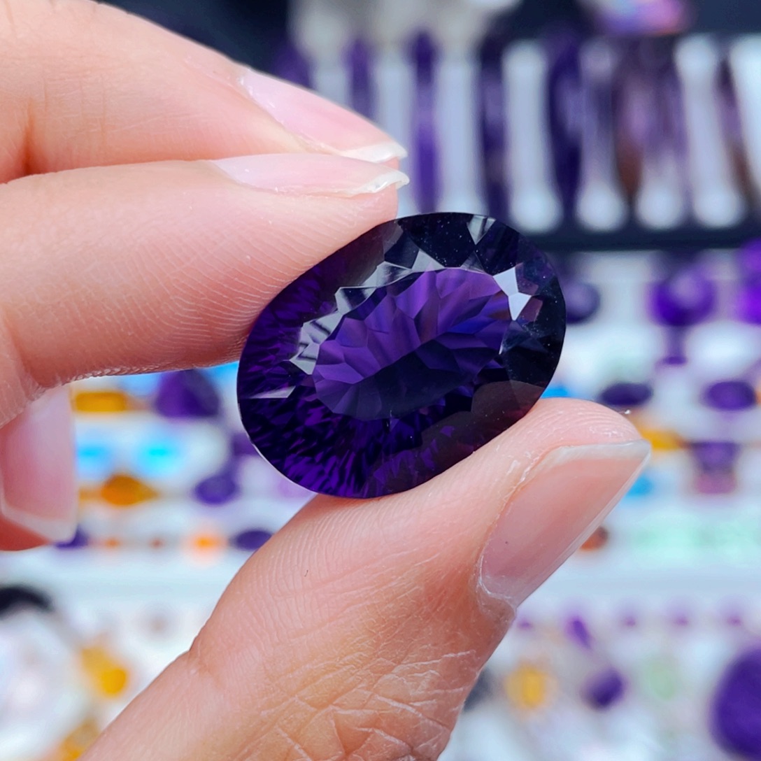 工厂精品定制天然紫水晶裸石未镶嵌水晶
