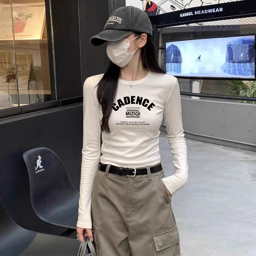 2025长袖T恤韩版辣妹时尚纯棉修身显瘦长袖打底百搭秋季韩标ins